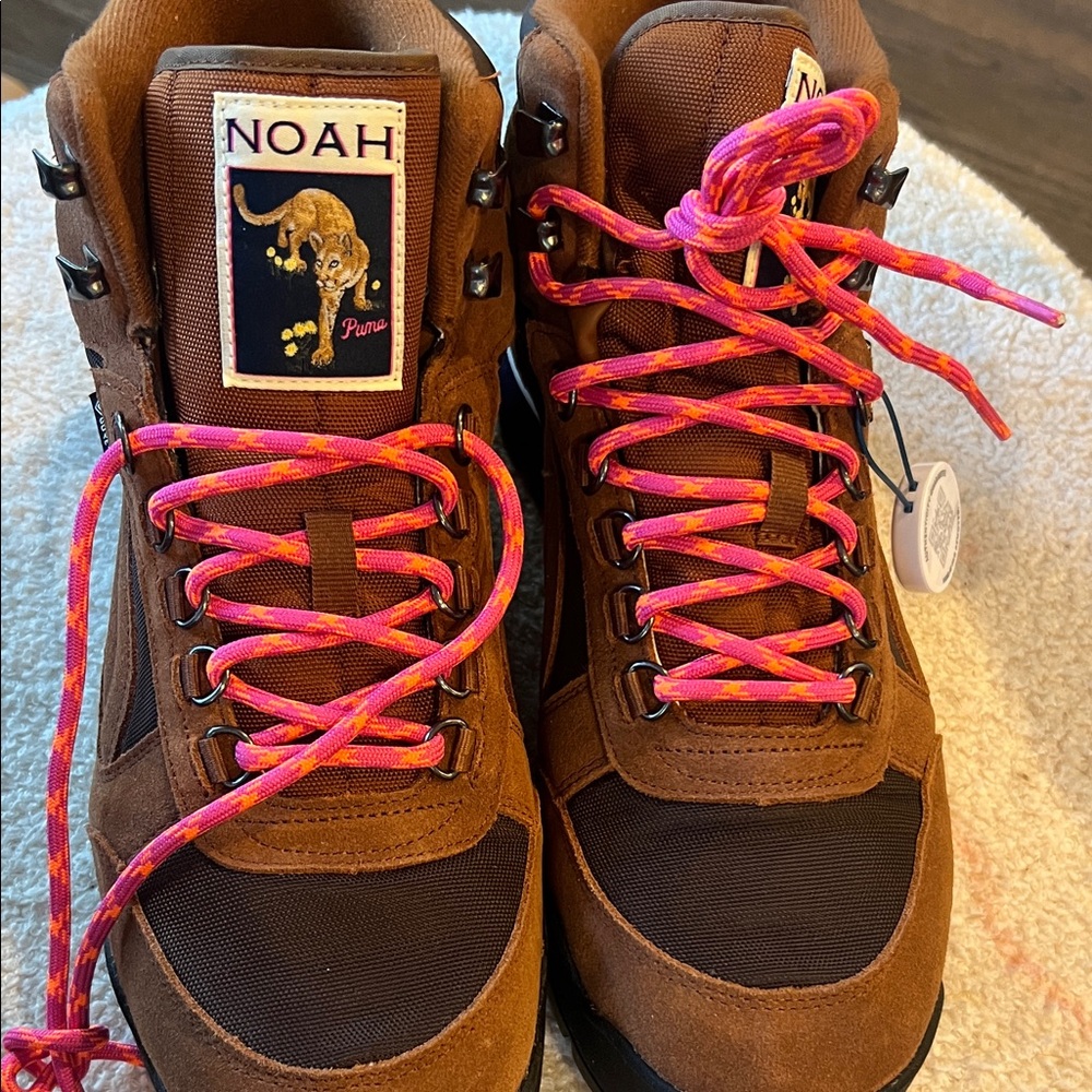 NOAH x Puma boots with Pink/Orange Laces